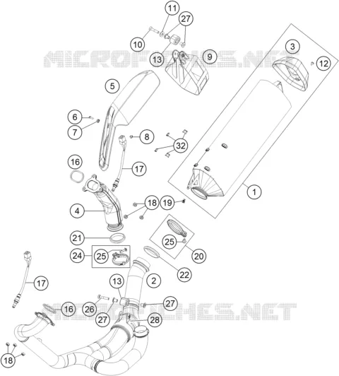 EXHAUST KTM MOTO 1290 2015 SUPER ADVENTURE  1290 SUPER ADVENTURE WHITE ABS