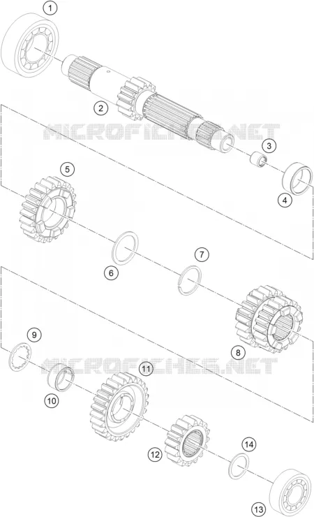 GEARBOX MAIN SHAFT KTM MOTO 1190 2015 ADVENTURE  1190 ADVENTURE ABS ORANGE