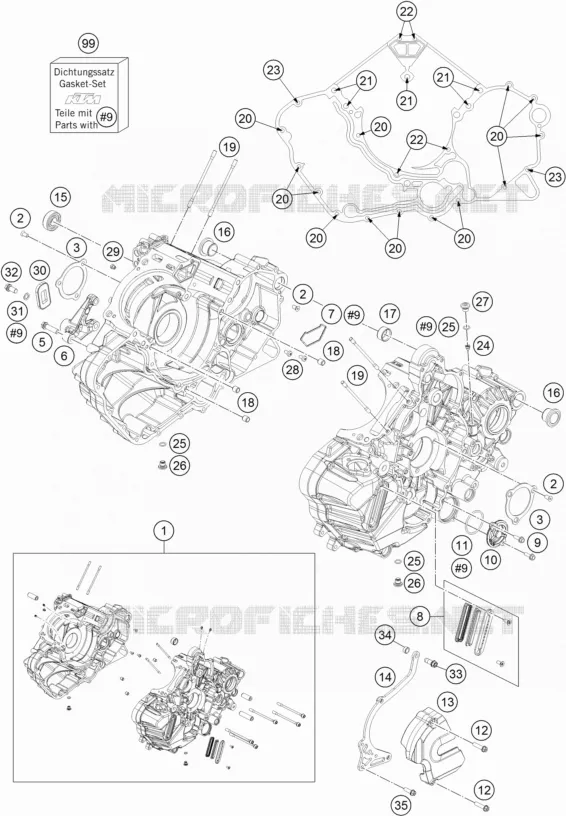 CRANKCASE KTM MOTO 1190 2014 ADVENTURE  1190 ADVENTURE ABS GREY