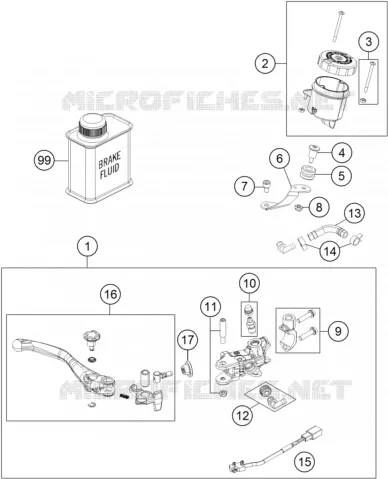 FRONT BRAKE MASTER CYLINDER KTM MOTO 1190 2014 ADVENTURE  1190 ADVENTURE ABS GREY