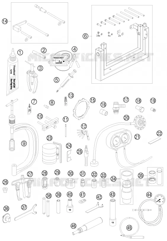 SPECIFIC TOOLS (ENGINE) KTM MOTO 990 2008 ADVENTURE  990 ADVENTURE S