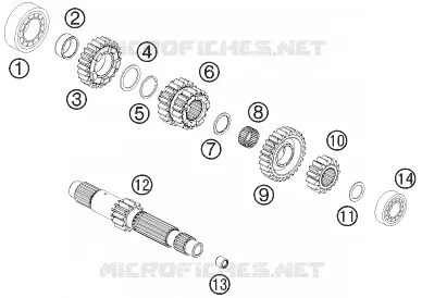 GEARBOX MAIN SHAFT KTM MOTO 990 2011 ADVENTURE  990 ADVENTURE DAKAR EDITION