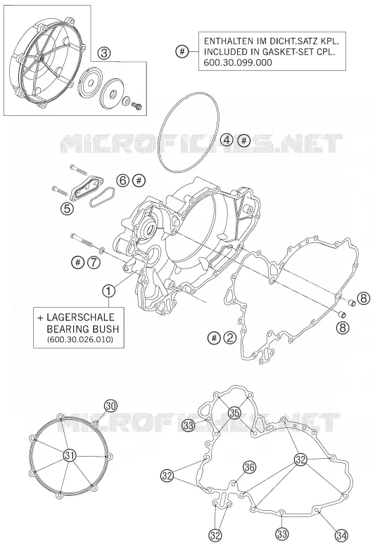 CLUTCH COVER KTM MOTO 990 2008 ADVENTURE  990 ADVENTURE ORANGE ABS