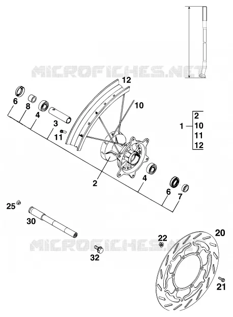 FRONT WHEEL KTM MOTO 640 1999 ADVENTURE  640 ADVENTURE R