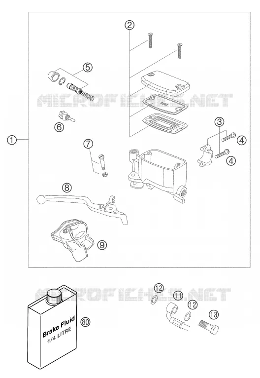 FRONT BRAKE MASTER CYLINDER KTM MOTO 640 2005 ADVENTURE  640 ADVENTURE
