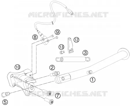 SIDE / MAIN STAND KTM MOTO 990 2012 SUPERMOTO  990 SUPERMOTO T BLACK ABS