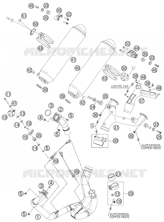 EXHAUST KTM MOTO 990 2010 SUPERMOTO  990 SUPERMOTO R