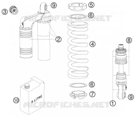 SHOCK ABSORBER (PARTS) KTM MOTO 990 2009 SUPERMOTO  990 SUPERMOTO ORANGE