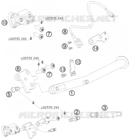 SIDE / MAIN STAND KTM MOTO 990 2008 SUPERMOTO  990 SUPERMOTO ORANGE