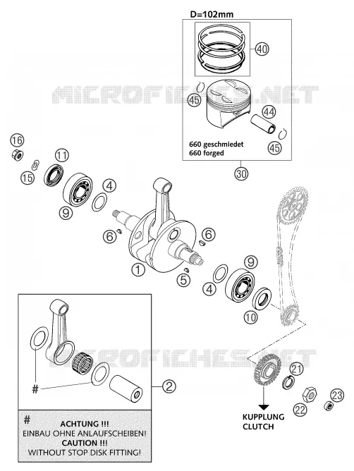 CRANKSHAFT / PISTON KTM MOTO 660 2004 SUPERMOTO  660 SMS