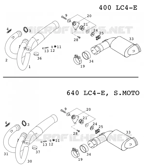 EXHAUST KTM MOTO 640 2000 SUPERMOTO  640 LC4-E SUPERMOTO
