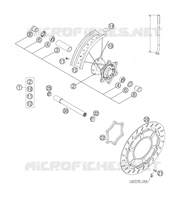 FRONT WHEEL KTM MOTO 625 2006 LC4  625 SMC