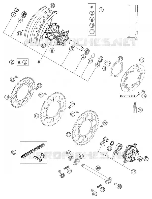 REAR WHEEL KTM MOTO 625 2004 LC4  625 SMC