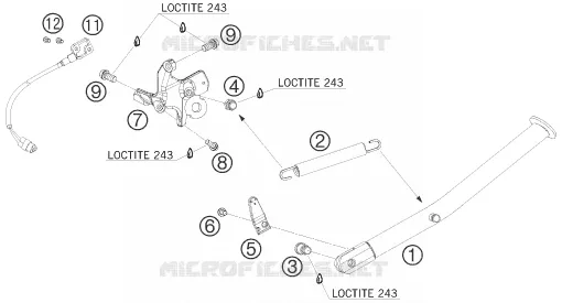 SIDE / MAIN STAND KTM MOTO 690 2007 SUPERMOTO  690 SUPERMOTO ORANGE