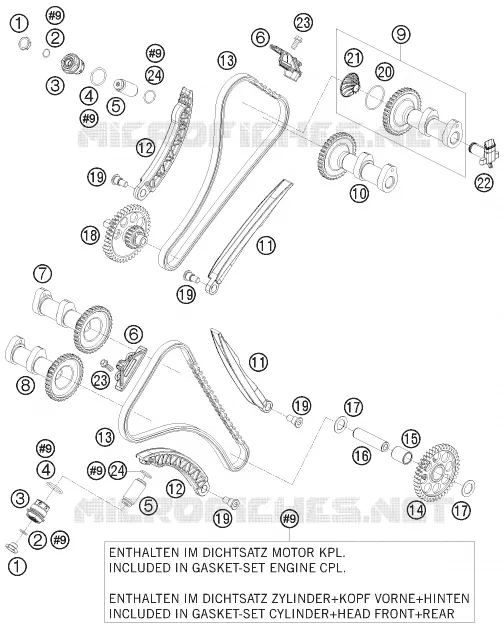 TIMING KTM MOTO 1190 2009 RC8  1190 RC8 BLACK