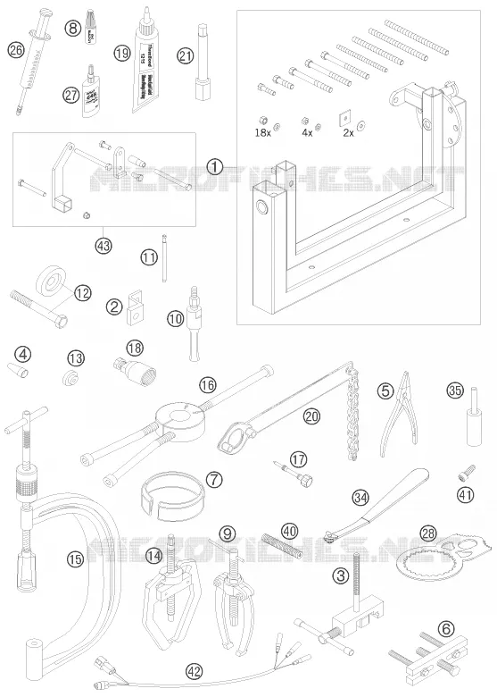 SPECIFIC TOOLS (ENGINE) KTM MOTO 525 2008 ATV  525 XC ATV