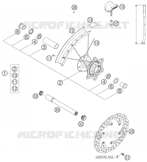 FRONT WHEEL KTM MOTO 525 2006 XC  525 XC-G RACING