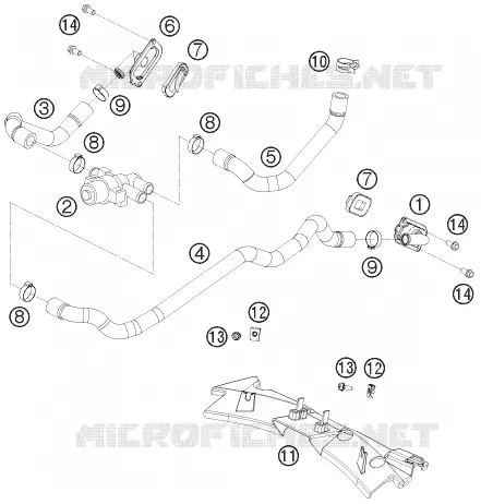 SYSTÈME D'AIR SECONDAIRE KTM MOTO 1190 2009 RC8  1190 RC8 BLACK