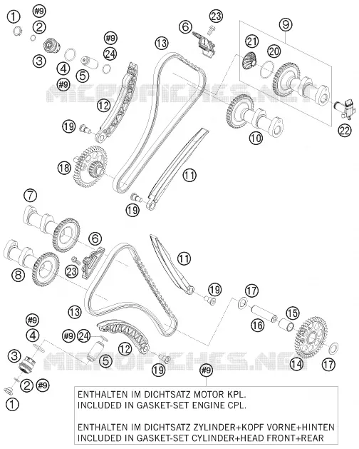 TIMING KTM MOTO 1190 2009 RC8  1190 RC8 BLACK