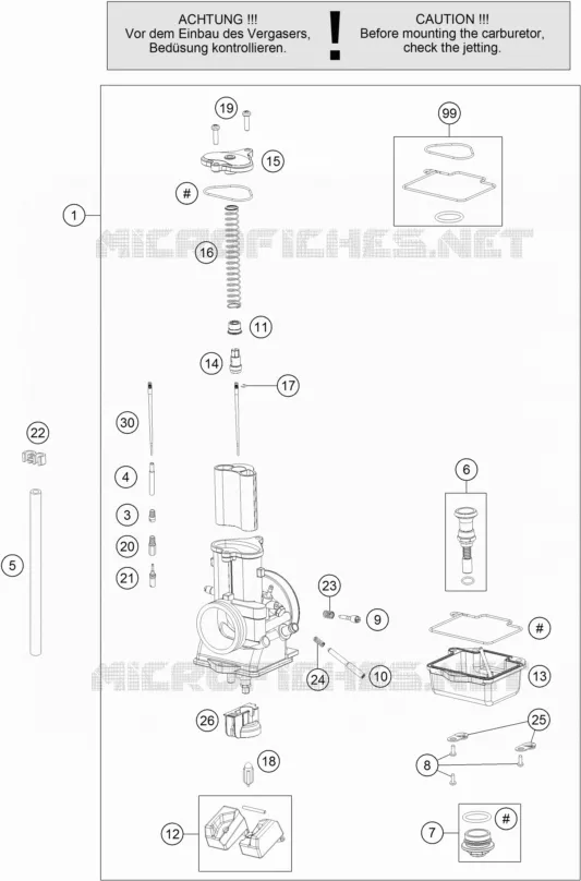 CARBURETOR KTM MOTO 300 2017 XC  300 XC-W SIX DAYS