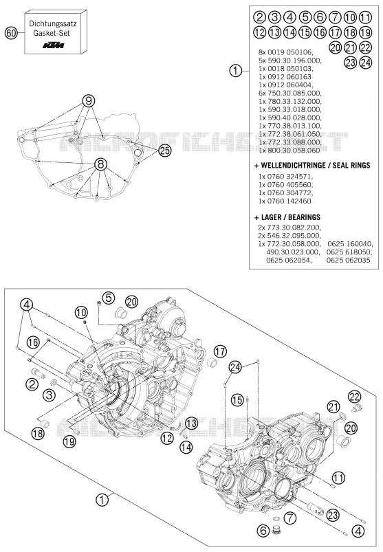 CRANKCASE KTM MOTO 250 2014 XCF-W  250 XCF-W