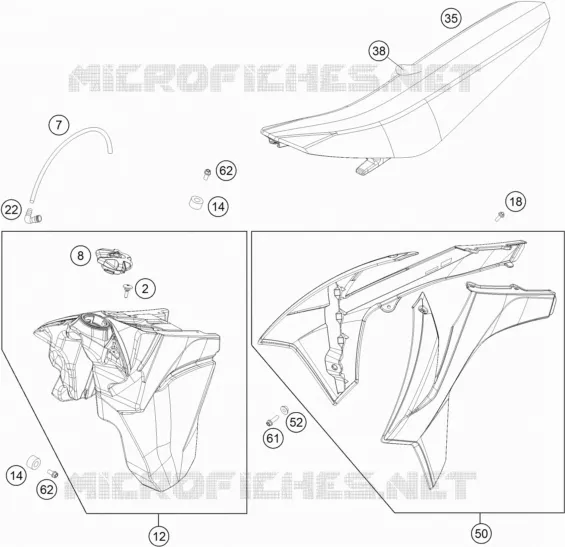 TANK / SEAT KTM MOTO 250 2014 XCF-W  250 XCF-W