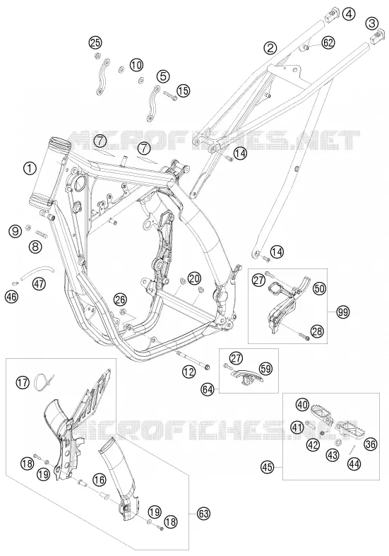 FRAME KTM MOTO 250 2009 XCF-W  250 XCF-W