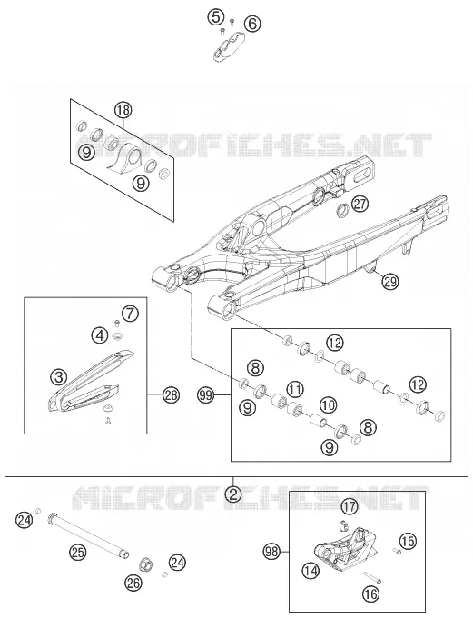 SWINGARM KTM MOTO 450 2011 XC-W  450 XC-W SIX DAYS
