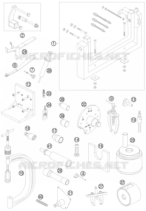 SPECIFIC TOOLS (ENGINE) KTM MOTO 450 2008 XCR-W  450 XCR-W