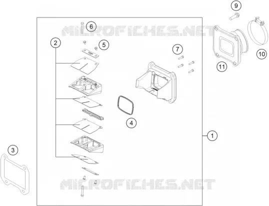 REED VALVE CASE KTM MOTO 250 2015 XC  250 XC
