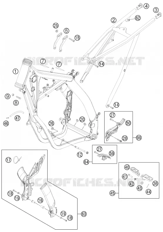 FRAME KTM MOTO 250 2009 XC  250 XC
