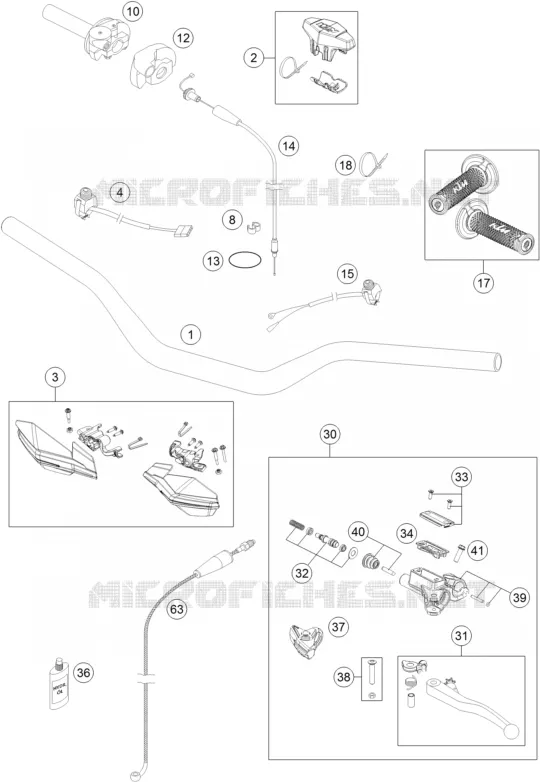 HANDLEBAR / CONTROLS KTM MOTO 200 2014 XC-W  200 XC-W