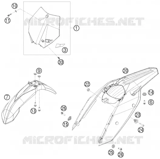 PLASTICS KTM MOTO 200 2010 XC-W  200 XC-W