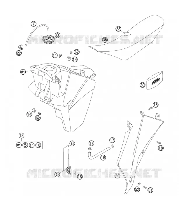 TANK / SEAT KTM MOTO 200 2007 XC-W  200 XC-W