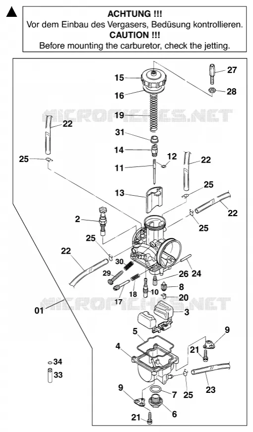 CARBURETOR KTM MOTO 200 2000 MXC  200 MXC