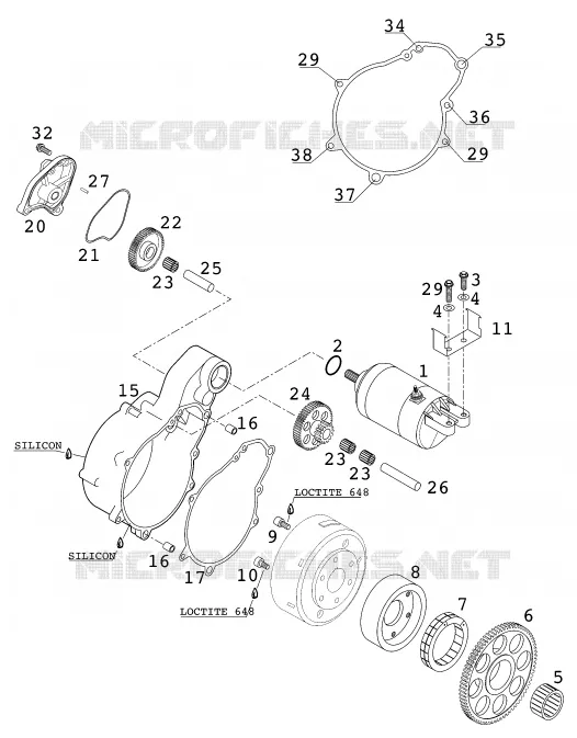 ELECTRIC STARTER MOTOR KTM MOTO 640 2000 ENDURO  640 LC4