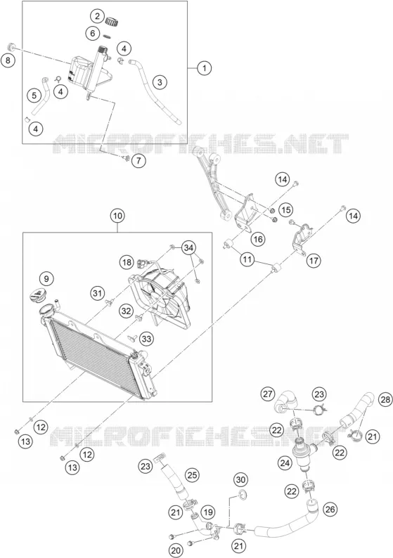 COOLING SYSTEM KTM MOTO 390 2017 RC  RC 390 BLACK