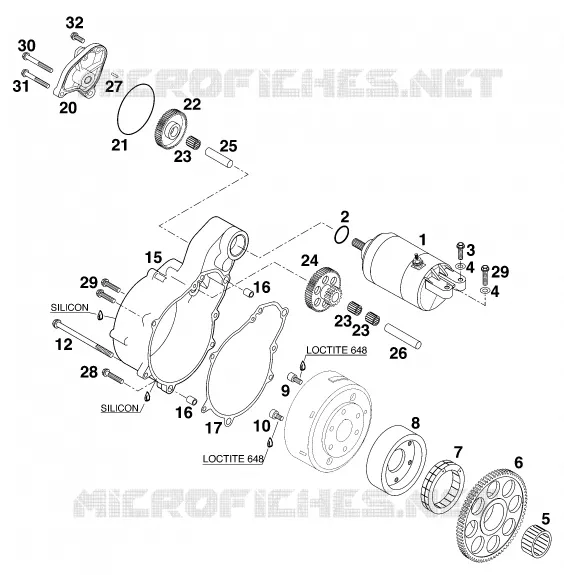 ELECTRIC STARTER MOTOR KTM MOTO 640 1999 ENDURO  640 LC4