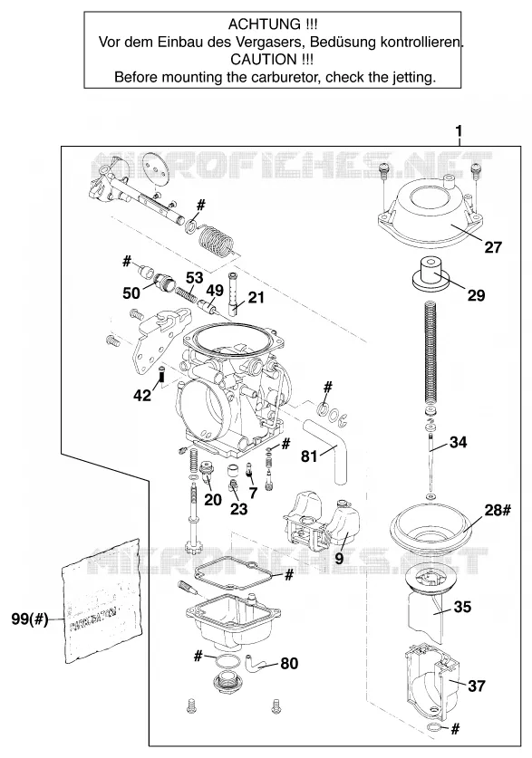 CARBURETOR KTM MOTO 640 1998 ENDURO  640 LC4