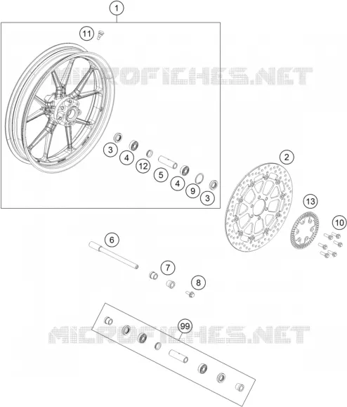 FRONT WHEEL KTM MOTO 390 2017 RC  RC 390 BLACK