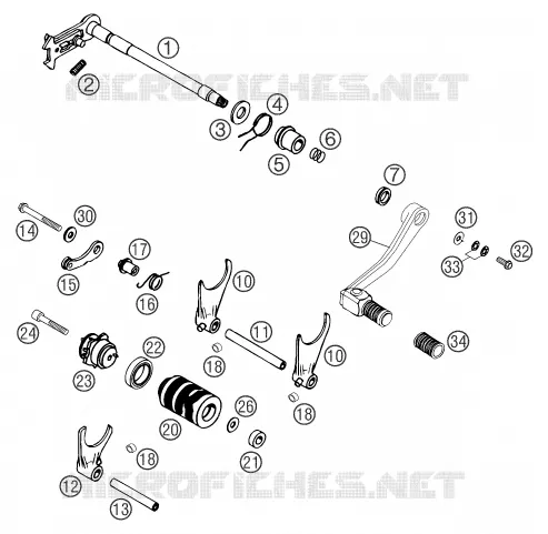 GEAR SHIFTING MECHANISM KTM MOTO 625 2007 LC4  625 SXC