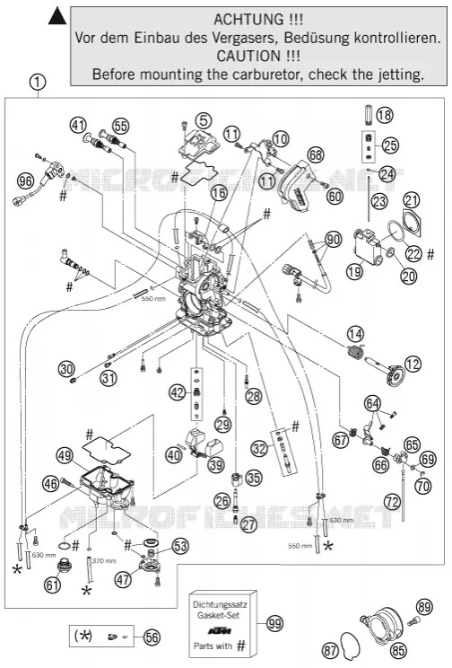 CARBURETOR KTM MOTO 625 2005 LC4  625 SXC