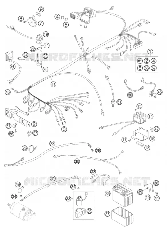 WIRING HARNESS KTM MOTO 625 2005 LC4  625 SXC