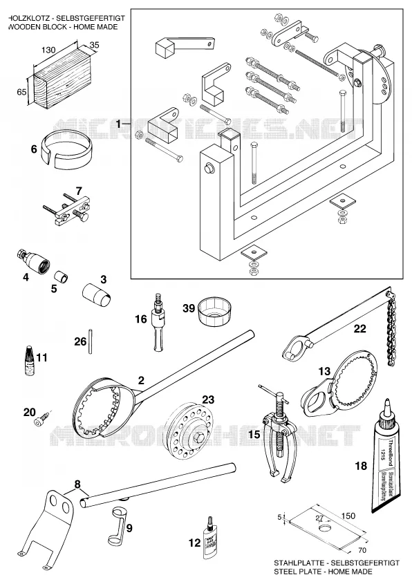 SPECIFIC TOOLS (ENGINE) KTM MOTO 620 1997 LC4  620 SXC WP