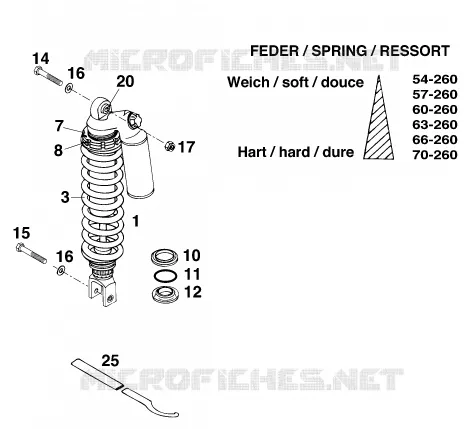 SHOCK ABSORBER KTM MOTO 620 1996 ENDURO  620 EGS WP 37KW 20LT VIOL