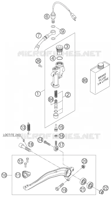 REAR BRAKE MASTER CYLINDER KTM MOTO 525 2006 EXC  525 EXC RACING