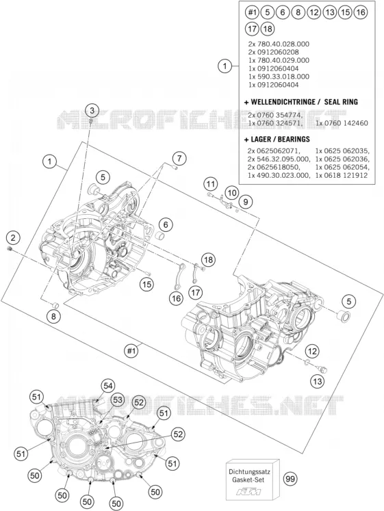 CRANKCASE KTM MOTO 500 2014 EXC  500 EXC SIX DAYS