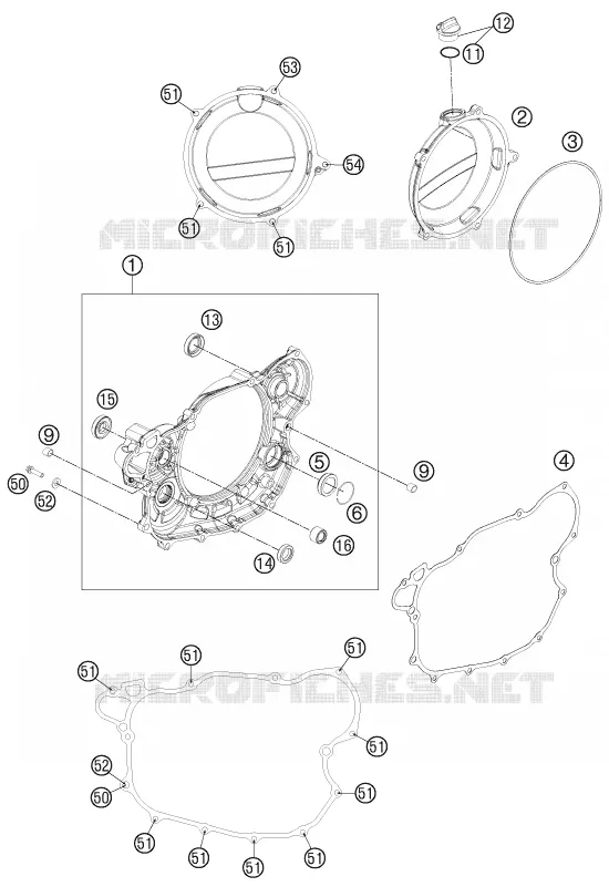 CLUTCH COVER KTM MOTO 500 2014 EXC  500 EXC