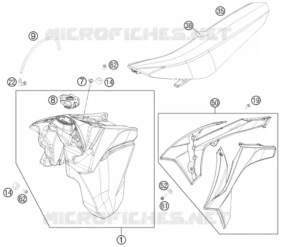 TANK / SEAT KTM MOTO 500 2013 EXC  500 EXC