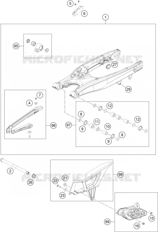 SWINGARM KTM MOTO 300 2017 EXC  300 EXC SIX DAYS